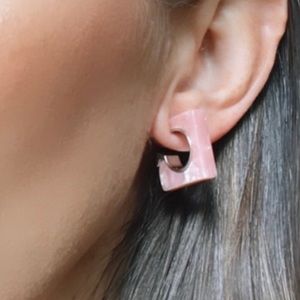 NWT Stella & Dot Pink Diana Hoops - Geometric Styling, SOLD OUT!